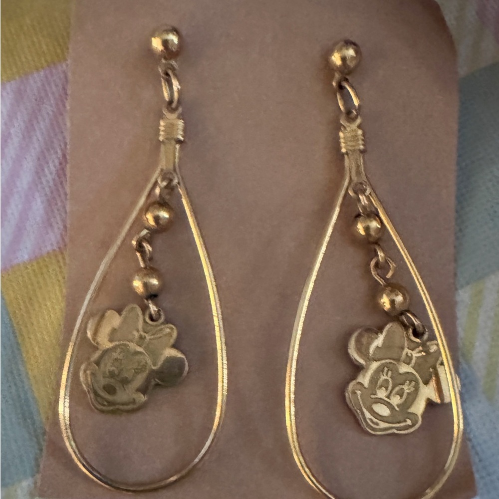 Disney Gold Minnie Mouse Earrings